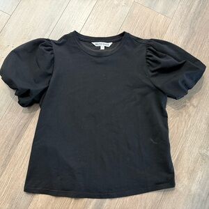 Walter Baker Balloon Sleeves Black Top Size Large